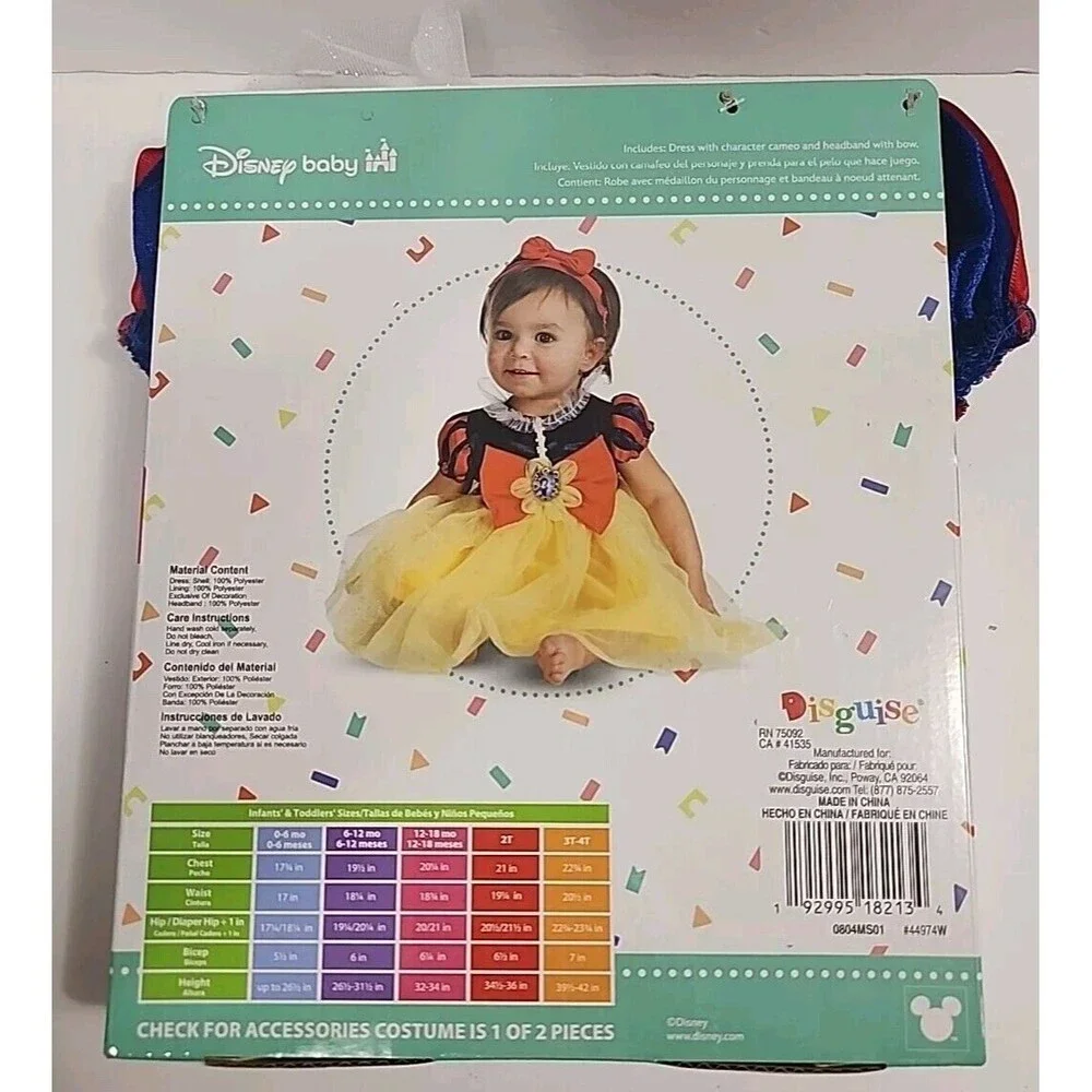 Disney Infants & Toddlers (12-18 Mo) Snow White Halloween Costume Complete NEW!